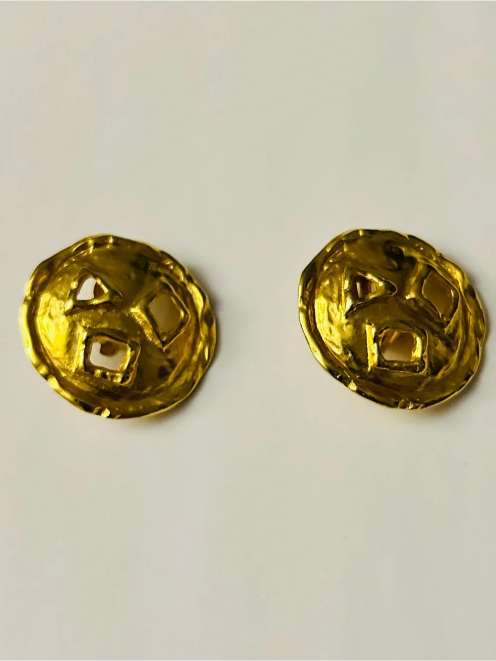 Vintage Chunky Gold-Tone Clip Earrings